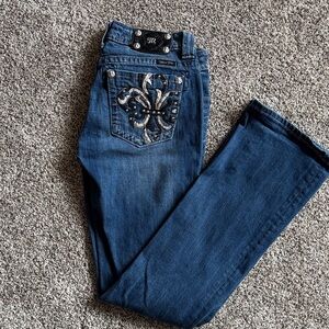 Women's Blue Embellished Jeans